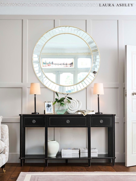 Laura Ashley Black Henshaw 3 Drawer Triple Console Table (A18943) | €1,317