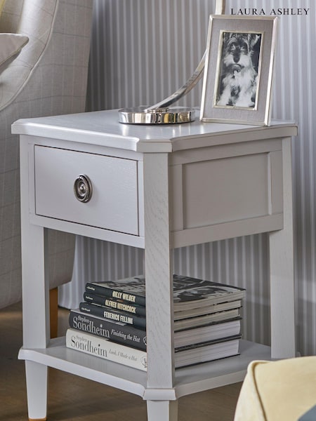 Laura Ashley Pale Steel Henshaw 1 Drawer Side Table (A18960) | €467