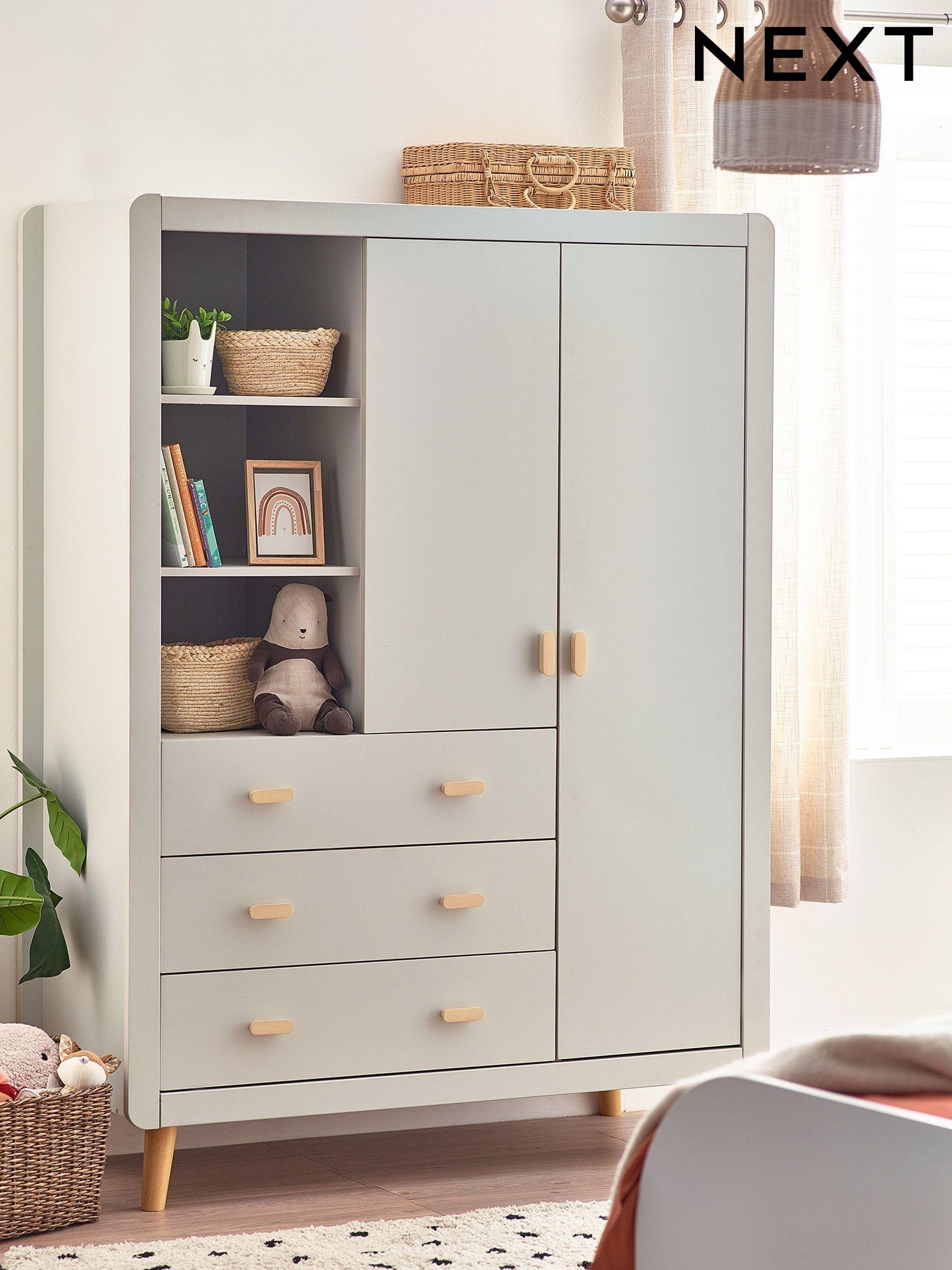 Childrens white wardrobe and chest of drawers sales