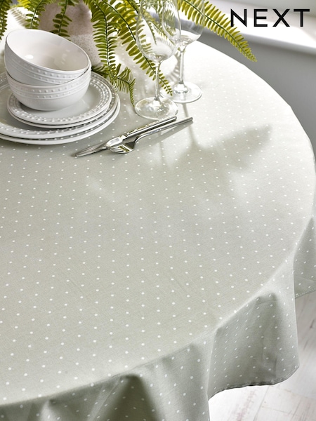 Sage Green Spot Wipe Clean Table Cloth (A19074) | €21 - €30
