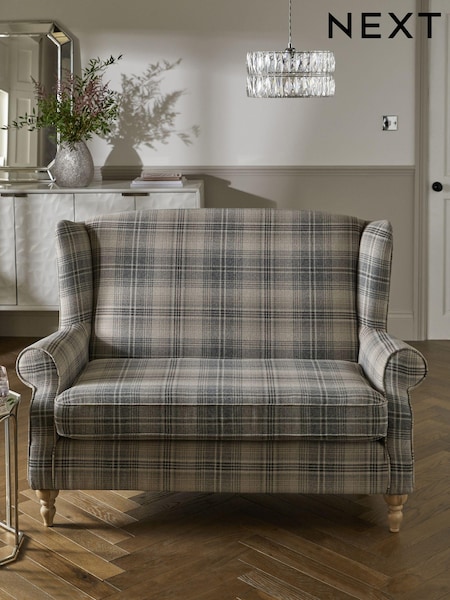 Versatile Check Nevis Grey Small Sherlock 2 Seater Sofa (A19423) | €950