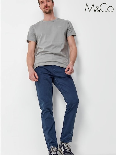 M&Co Mens Blue Twill Trousers (A19780) | €10