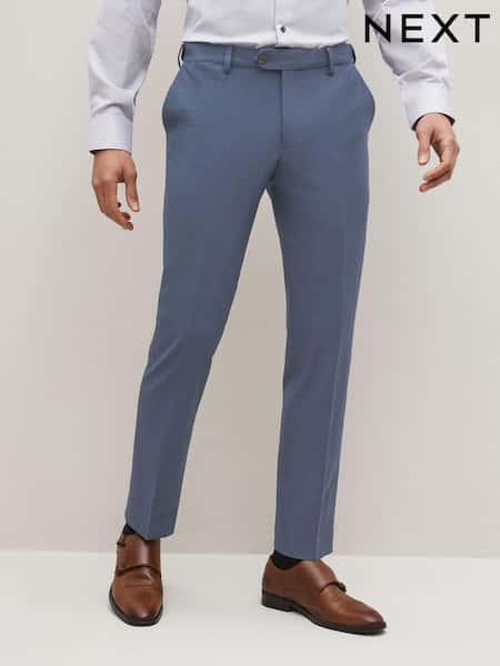 Blue Slim Motion Flex Stretch Suit: Trousers (A20200) | €16
