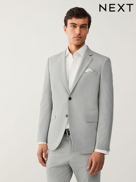 Light Grey Skinny Fit Motionflex Stretch Suit Jacket (A20201) | LEI 534