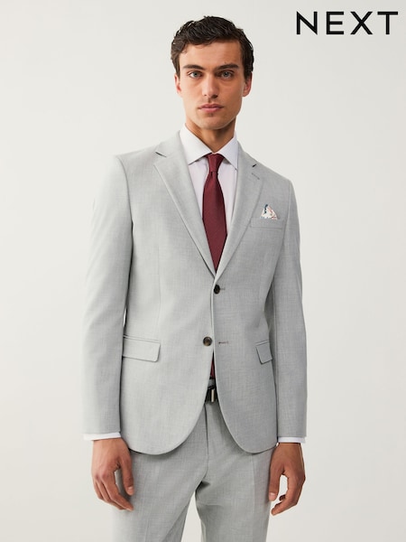 Light Grey Slim Fit Motionflex Stretch Suit Jacket (A20215) | AED346