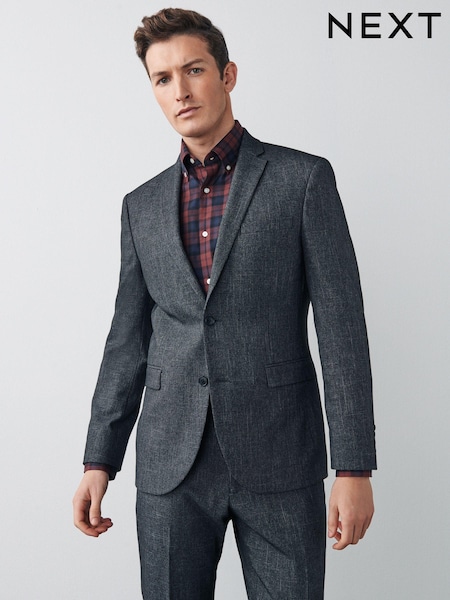 Grey Slim Textured Motion Flex Stretch Suit Jacket (A20228) | €17