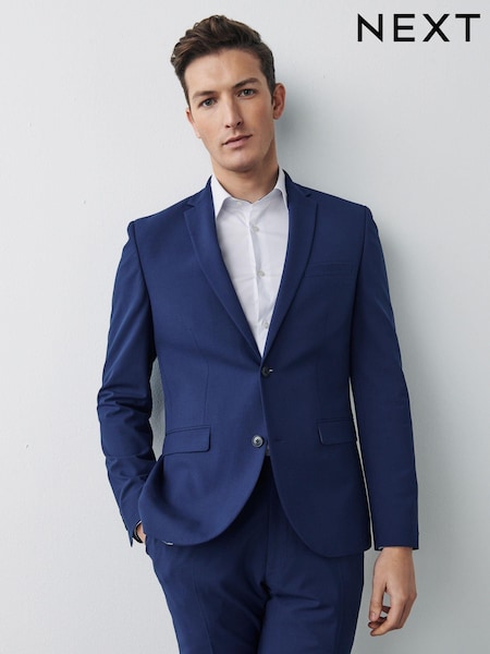 Bright Blue Skinny Fit Motionflex Stretch Suit Jacket (A20233) | €17
