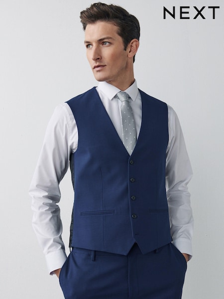 Bright Blue Regular Fit Motionflex Stretch Waistcoat (A20237) | €22