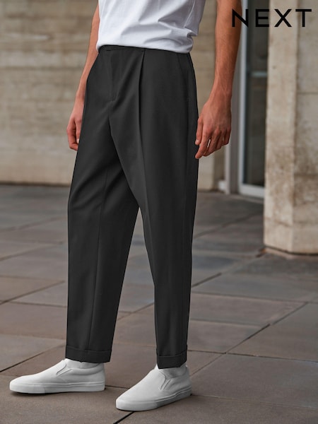 Black Relaxed Fit Motionflex Stretch Suit: Trousers (A20239) | €11