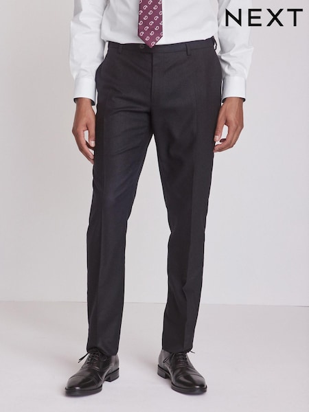Black Slim Wool Blend Donegal Suit: Trousers (A20266) | €12