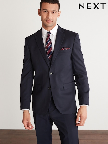 Navy Tailored Fit 100% Wool Suit (A20279) | €33