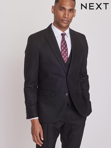 Black Wool Donegal Suit Jacket (A20294) | €11