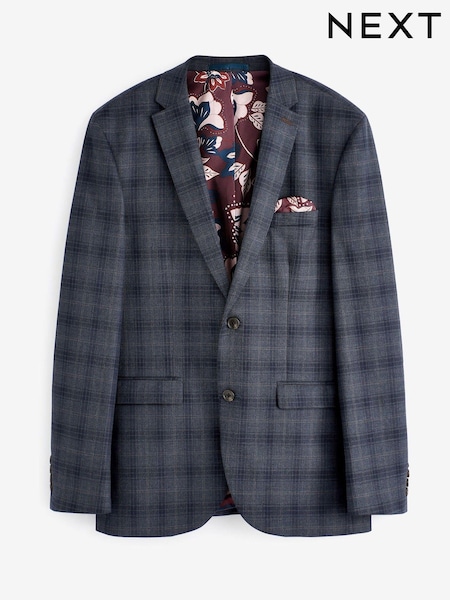 Blue Tailored Check Suit Jacket (A20488) | €56