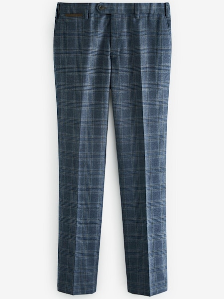 Синий - Textured Check Slim Fit Suit: Trousers (A20497) | €15