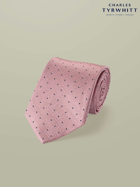 وردي - Regular Charles Tyrwhitt Silk Stain Resistant Spot Tie