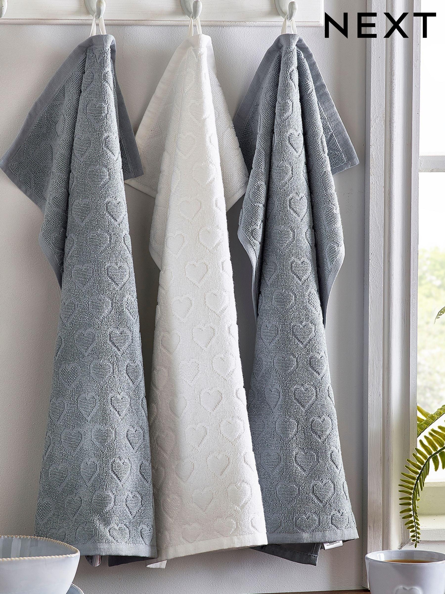 Tea Towels Grey Plain Homeware Kitchen Next Luxembourg