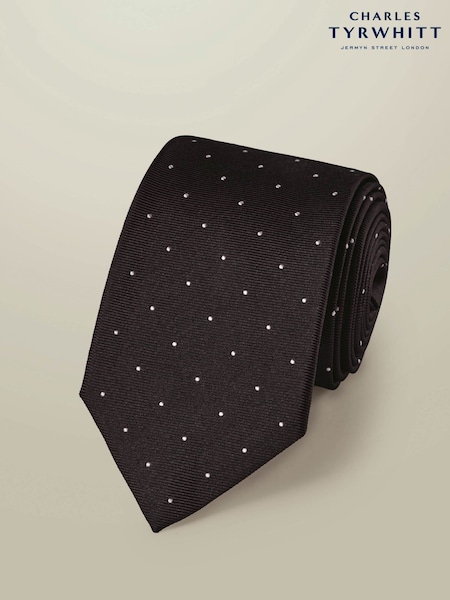 Brown - Regular Charles Tyrwhitt Silk Spot Tie