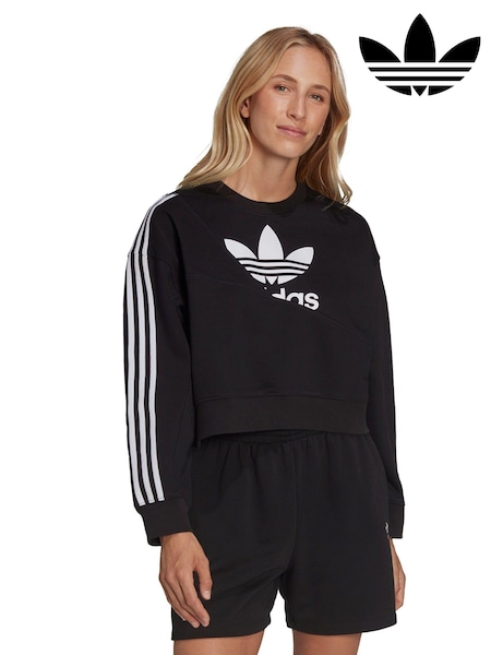 adidas Originals Womens White Split Crew-Neck Sweatshirt (A24072) | €31