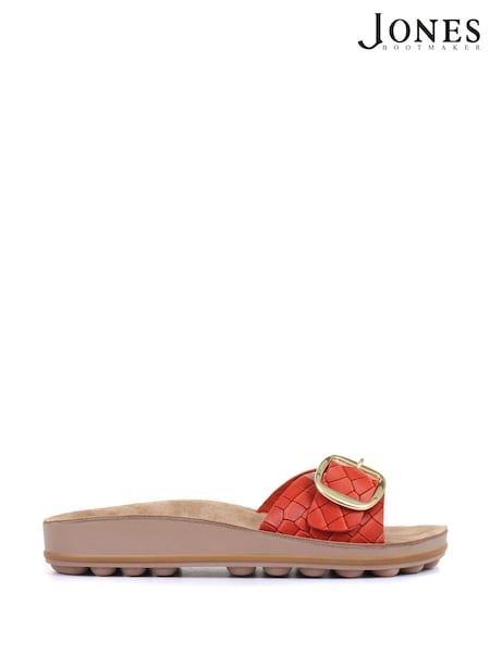 Jones Bootmaker Red South Beach Ladies Buckle Mule Sandals (A27173) | €91