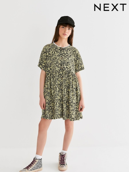 Rumeno-črn potisk - Relaxed Dress (3-16yrs) (A27381) | € 2 - € 3