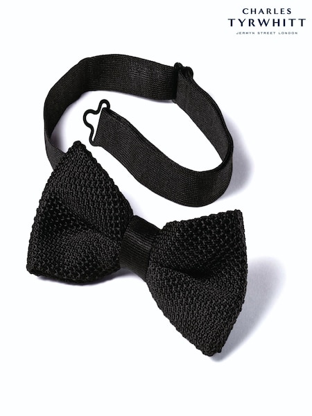 Μαύρο - Regular Charles Tyrwhitt Classic Knitted Ready-tied Bow Tie