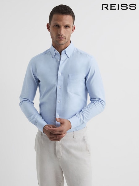 Azul suave - Reiss Greenwich Soft Wash Button Down Oxford Shirt (A29990) | 95 €