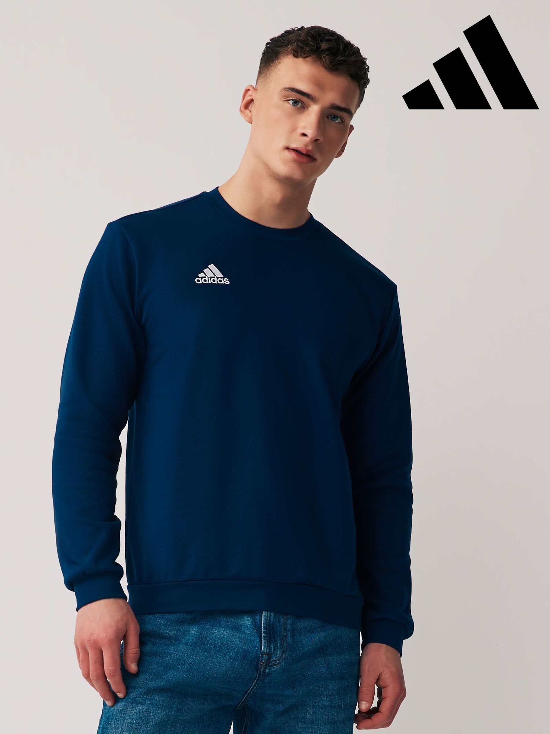 Adidas denim crew tracksuit online