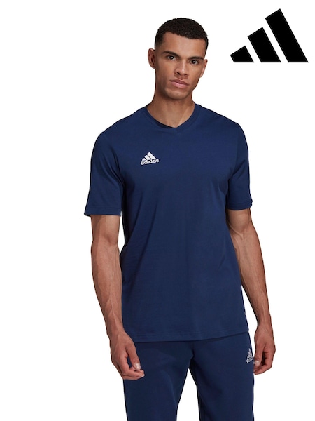 adidas Navy Blue Entrada 22 100% Cotton T-Shirt (A31442) | 64 SAR