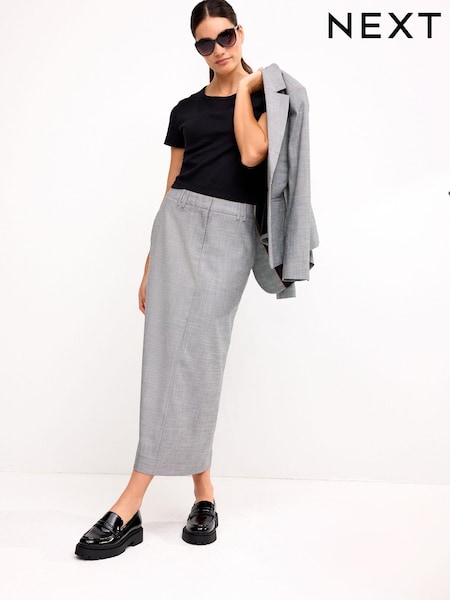 Black/White Tailored Check Column Skirt (A32142) | €10