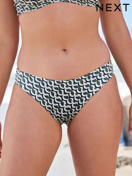 Green Geo High Leg Briefs Bikini Bottoms (A32224) | €6