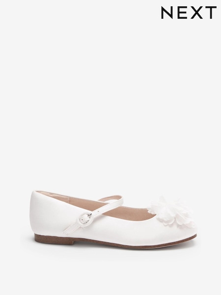 White Stain Resistant Satin Corsage Bridesmaid Collection Occasion Mary Jane Shoes (A32265) | €14 - €18