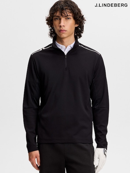 Schwarz - Regular J.lindeberg Leon Golf Quarter Zip Mid Layer T-shirt