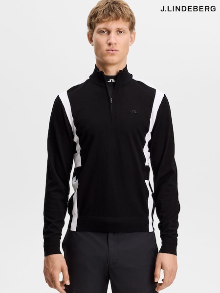 Negro - Regular J.lindeberg Kendrick Knitted Zip Golf Sweater