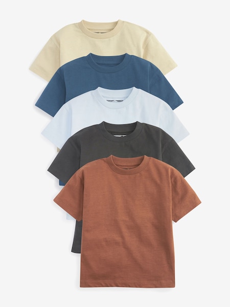 Albastru/maro supradimensionat - Mânecă scurtă Tricou 5 Pack (3mths-7yrs) (A33197) | 94 LEI - 114 LEI