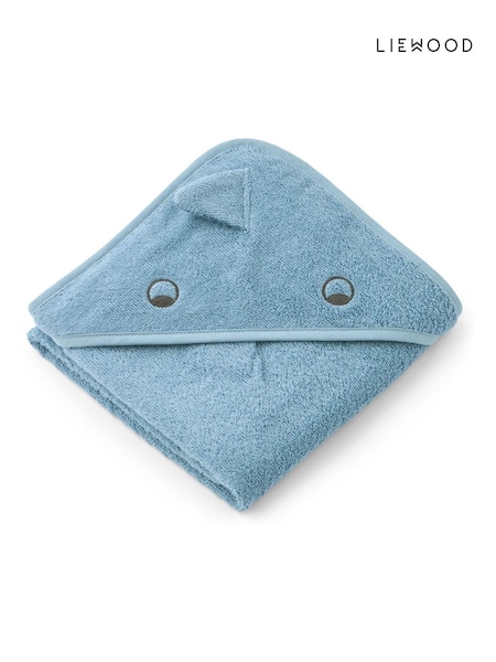 Blau - Liewood Albert Dino Handtuch mit Kapuze