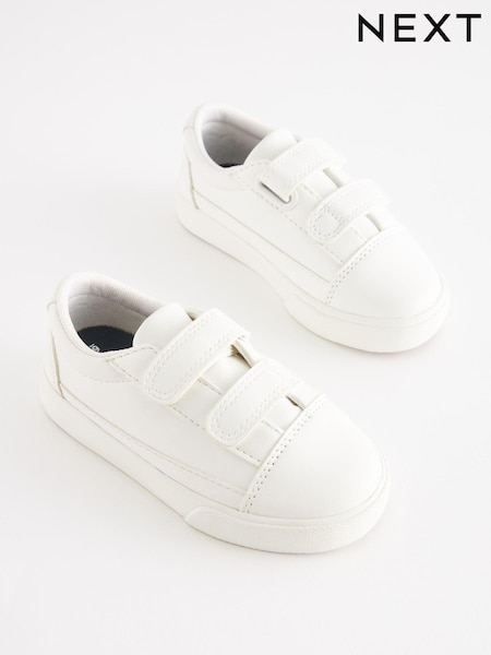 White Narrow Fit (E) Strap Touch Fastening Shoes (A33805) | €3 - €4.50