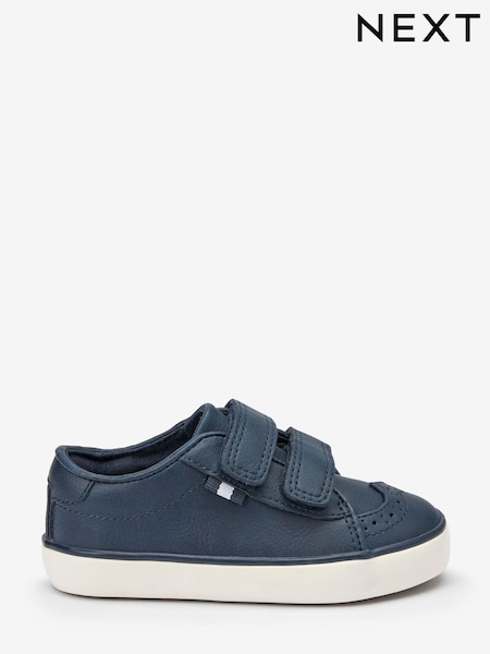 Navy Blue Brogue Strap Touch Fastening Shoes (A33836) | €15 - €17