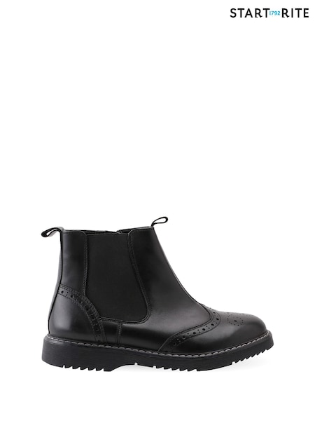 Start-Rite Revolution Black Leather Zip-Up Boots F Fit (A34483) | €31