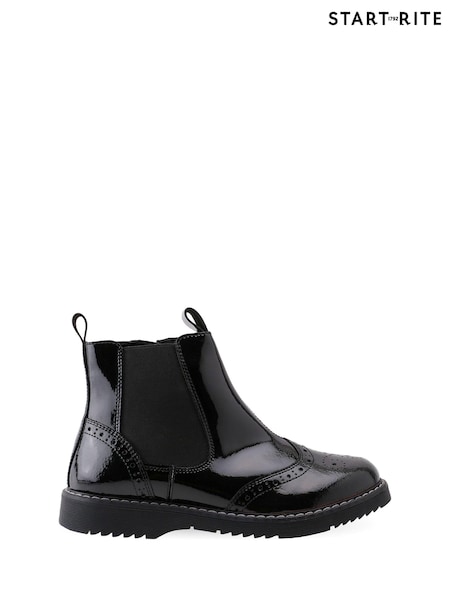 Start-Rite Revolution Black Leather Zip-Up Boots F Fit (A34484) | €44