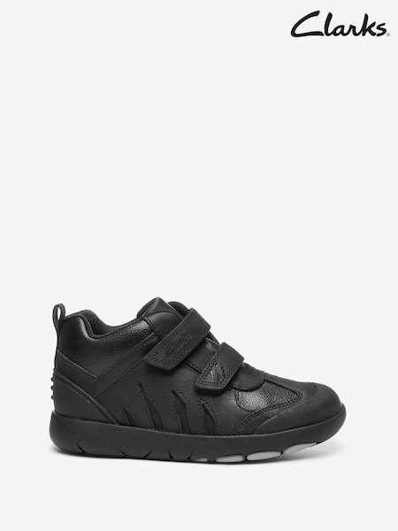 Clarks Black Multi Fit Leather Hook And Loop Fastening Boots (A34608) | €26