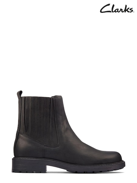 Clarks Black Standard Fit (F) Leather Orinoco2 Womens Mid Boots (A34648) | €56