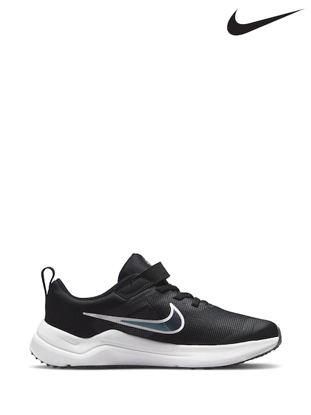Nike Black/White Downshifter 12 Junior Running Trainers (A36079) | €24