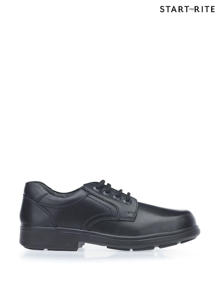 Start Rite Isaac Black Vegan Lace Up School Shoes F Fit (A36279) | €39