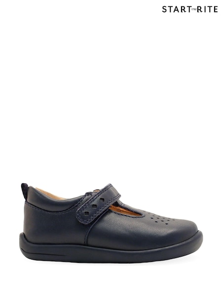 Start-Rite Jigsaw Navy Blue Leather T-Bar First Shoes F Fit (A36291) | €25