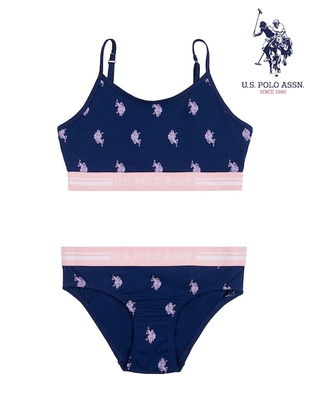 U.S. Polo Assn. Blue Bralette & Briefs Underwear Set (A36681) | €14 - €17