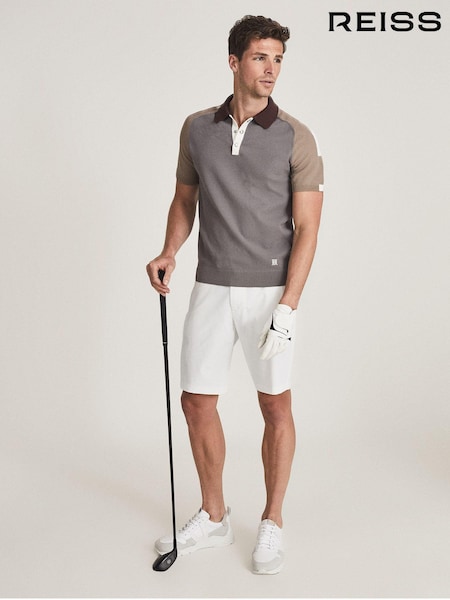 Reiss Brown Reiss Elm Performance Stretch Polo Shirt (A36949) | R$ 1,085