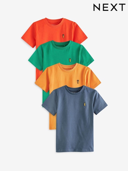 Multi Brights 100% bombaž - Short Sleeve Stag Embroidered T-Shirts 4 Pack (3-16yrs) (A37666) | € 19 - € 25