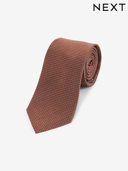 Brown Rust Textured Silk Tie (A38168) | AED48