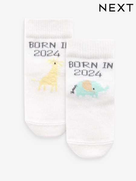 Ecru Baby Socks 2 Pack (0-12mths) (A38387) | €2