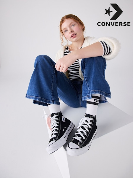 أسود - Converse Eva Lift High Top Youth Trainers (A39525) | ‏320 د.إ.‏